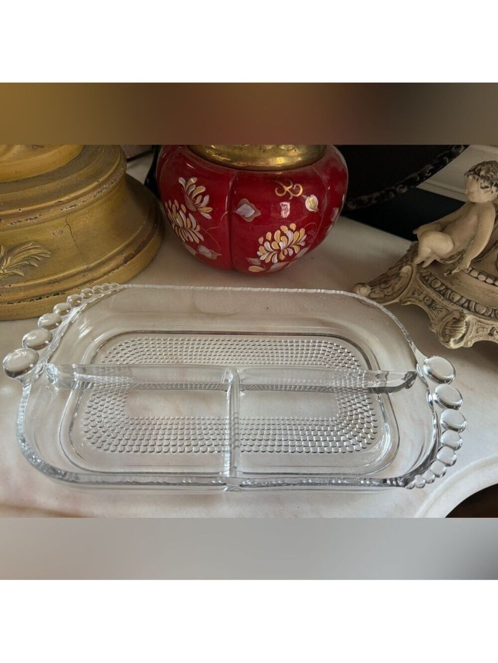 Vintage Duncan Miller Tear Drop 3 Part Divided Dish